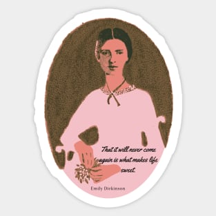 Emily Dickinson stamp and quote Sticker